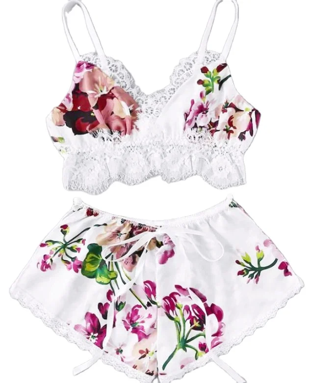 set di lingerie da donna in raso corto pama di seta_voghion.com