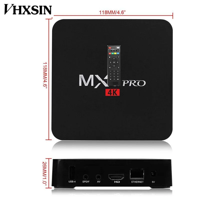 Factory Directly Android 7.1 Smart Digital OTT TV Converter Box  Mx  PRO Amlogic S905W Quad Core Set Top Box H.265 HD