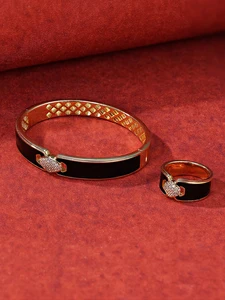 Bride Talk Classic Engagement S925 Sterling Silver Zircon Jewelry Set Women 18K Gold Plated Pear Cut Wedding Party Gift Box Set