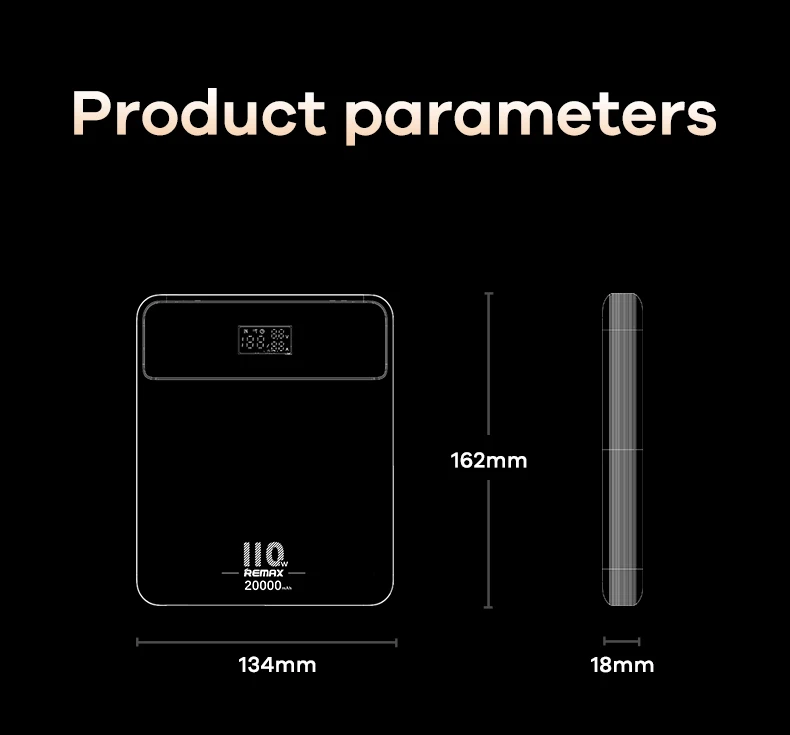 REMAX RPP-669 20000mAh 110W Mobile Phone Charger Portable External Battery Power Bank Fast Charging for iPhone Xiaomi Laptop