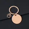 Llavero redondo de 30 mm con garra de gato hueca (Oro rosa)