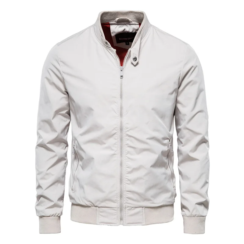 Wholesale High Quality Solid Color Stand Collar Jacket Men Winter Plus Size men's jackets Casual jacket_voghion.com