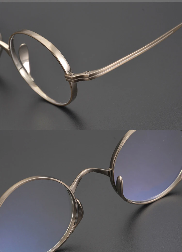 2021 New Design Women Mens Round Acetate Pure Titanium Eyewear