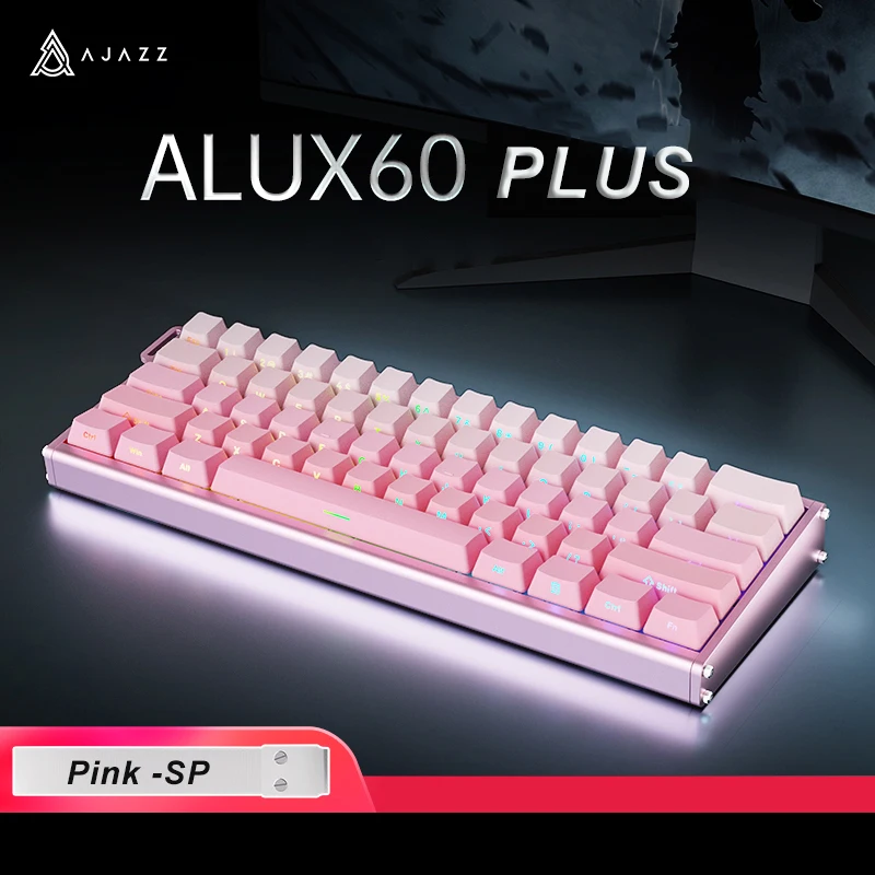 【付属品完備】Ajazz Alux60HE Plus ピンク AJAZZ ALUX60 Magnetic Shaft Keyboard Gaming CNC 0.01mm Full