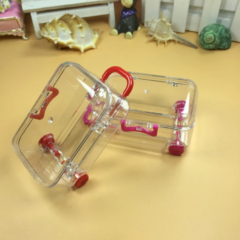 12 Stück Mini-Koffer Aus ABS – Transparente Aufbewahrungsbox, 13x7,5x3,5 Cm, Für Süßigkeiten, Wimpern & Kleinkram