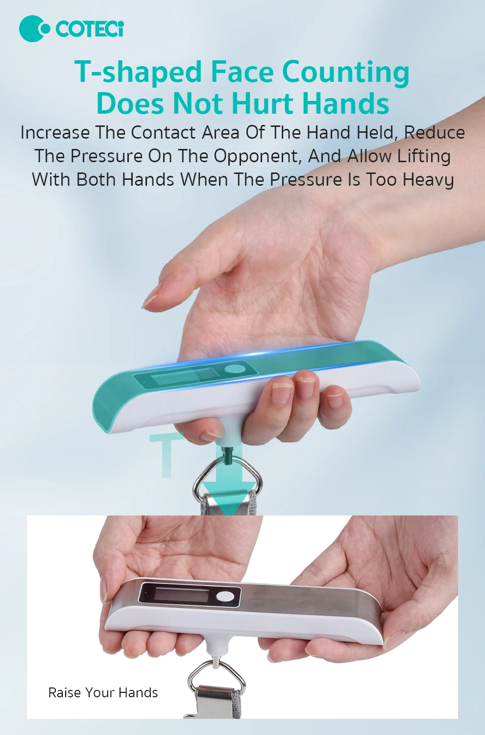 COTECi Portable Electronic Scale High Precision Mini Small Travel Digital Luggage Scale Express Spring Scale Hand Weighing