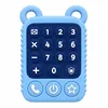 Teléfono calculadora con orejas de oso azul