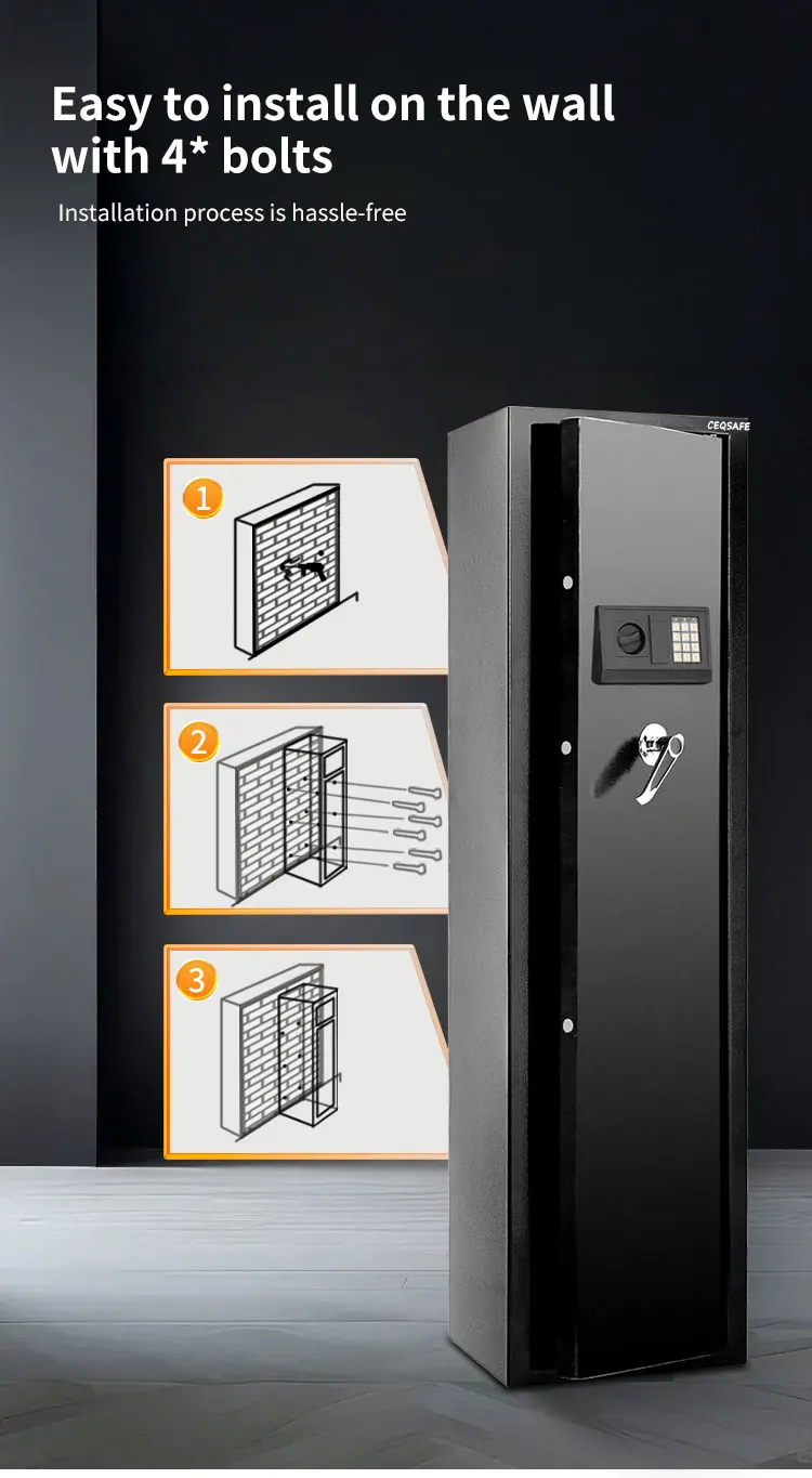 CEQSAFE American Storage Hidden Safe Gun Boxes Wholesale With Key Lock factory