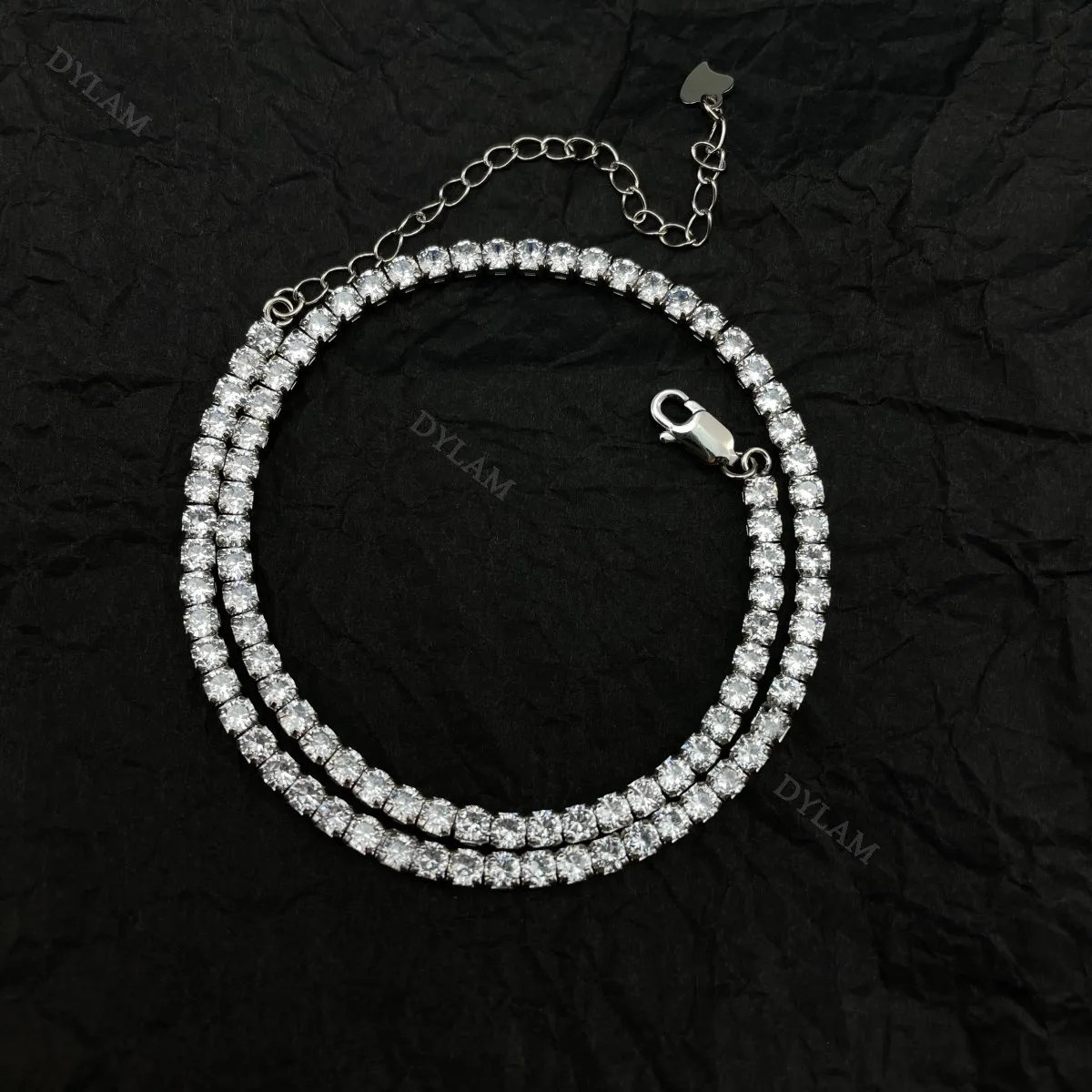 KAKODIY Platinum Necklace Style Hip Hop Cuban Cubic Zirconia Chain Necklace Real Sterling Silver Ice Out 925 Tennis Chain detail 8