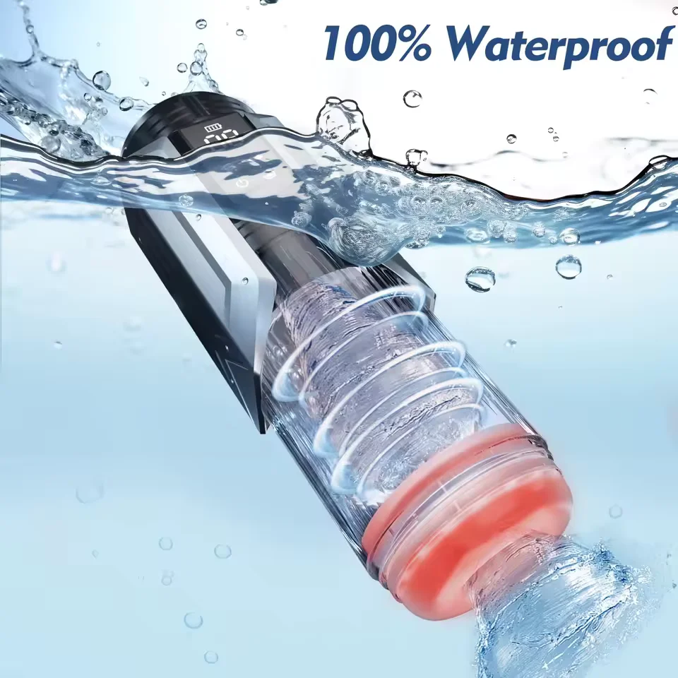 Red 3D Sleeve Textured Automatic Thrusting Rotation Male Masturbator Penis Pump Sucking Pocket Pussy Blow Job Machine Sex Toys