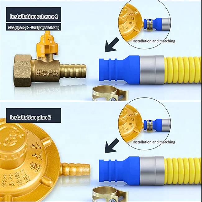 Pvc Coated Flexible Yellow Stainless Steel Gas Hose For Natural Gas