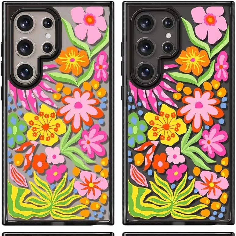 Compatible for Samsung Galaxy S24 S23 Ultra Cute Fashion Funny Flower Print Cover Durable Shockproof Case