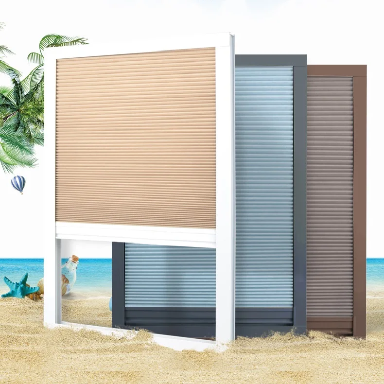 ZSHINE Motorized Cellular Blinds Remote Control Cordless Honeycomb Blinds Shade Light Filtering Fabric for Skylight Glass Room