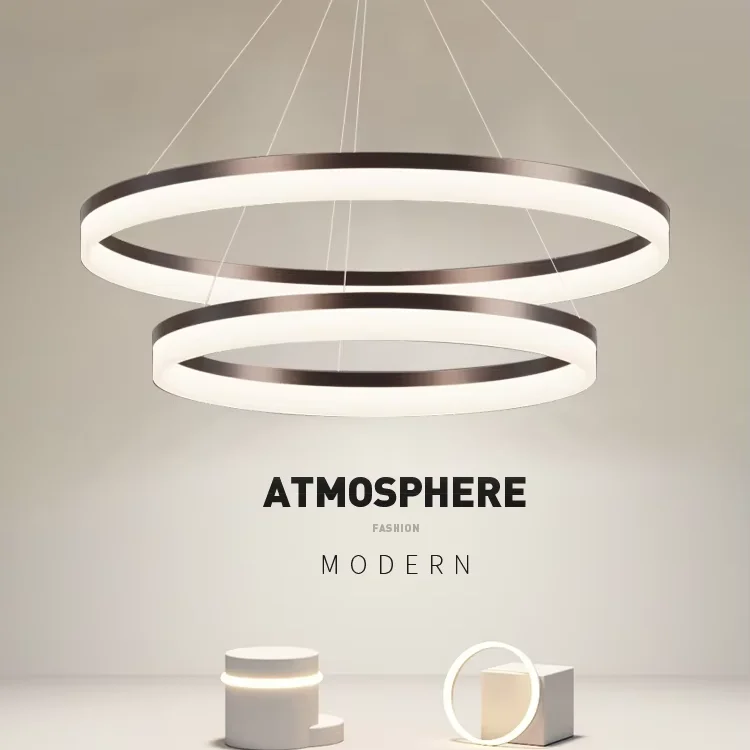 چراغ گلیونی LED دایره‌ای ساده مدرن، طراحی لوکس معاصر برای کاربری در اتاق نشیمن، اتاق خواب، اتاق پذیرایی و رستوران