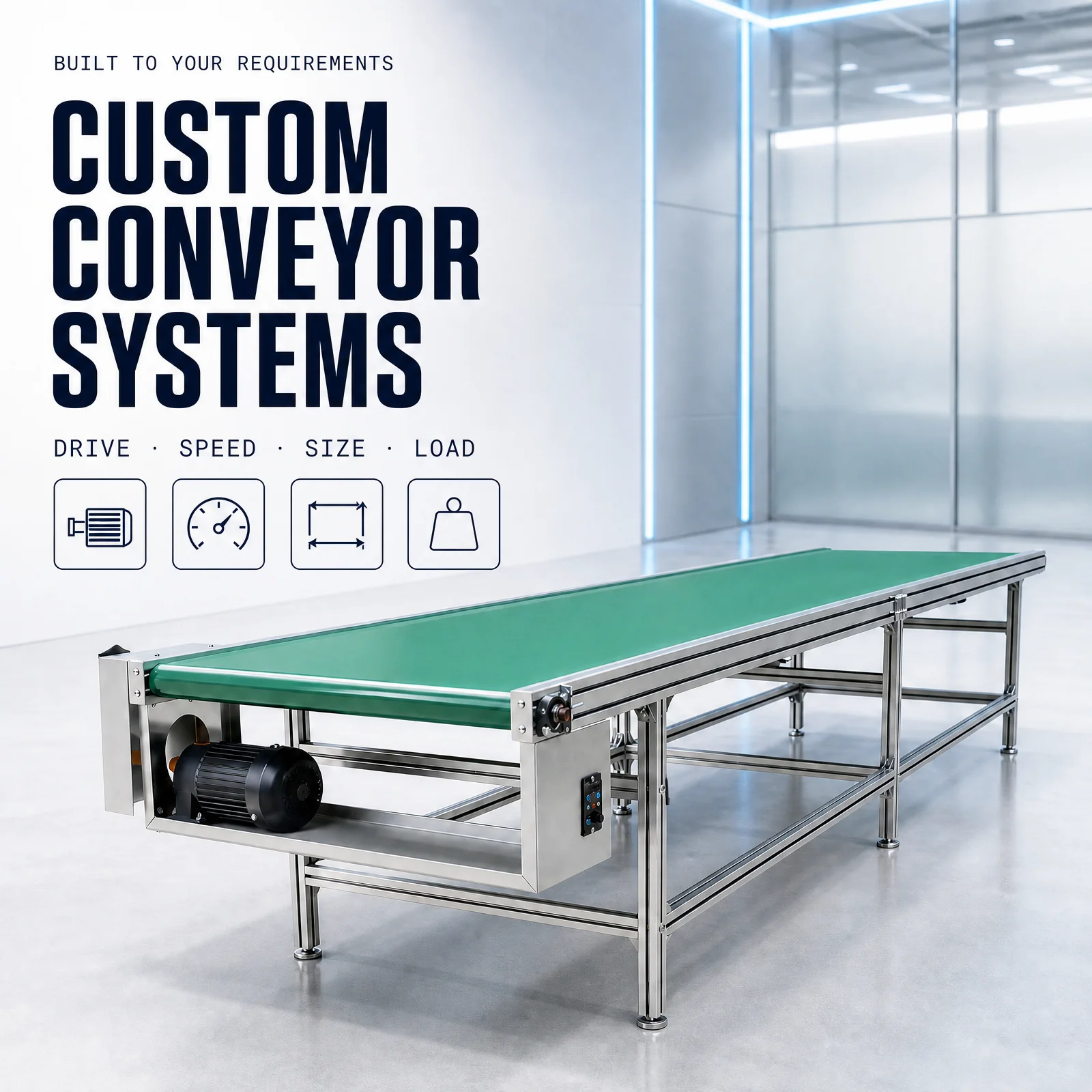 Custom Size Aluminum Profile Flat Conveyor System