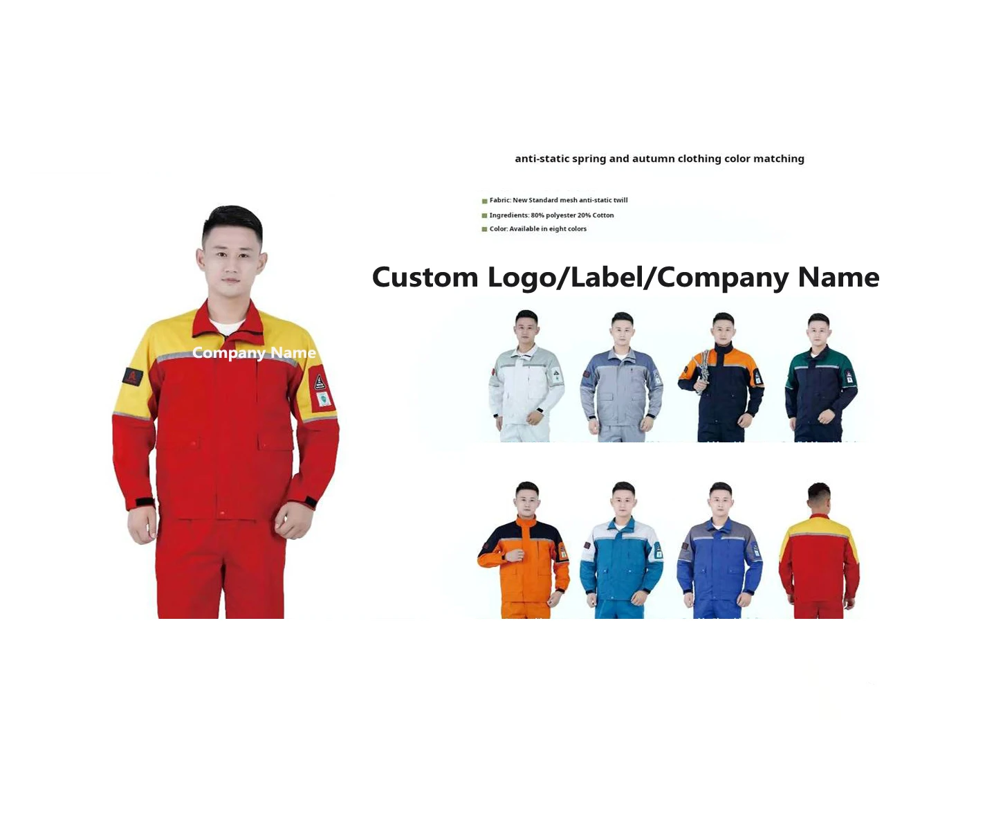Custom anti-static work clothes men and women auto repair labor protection clothing factory workshop