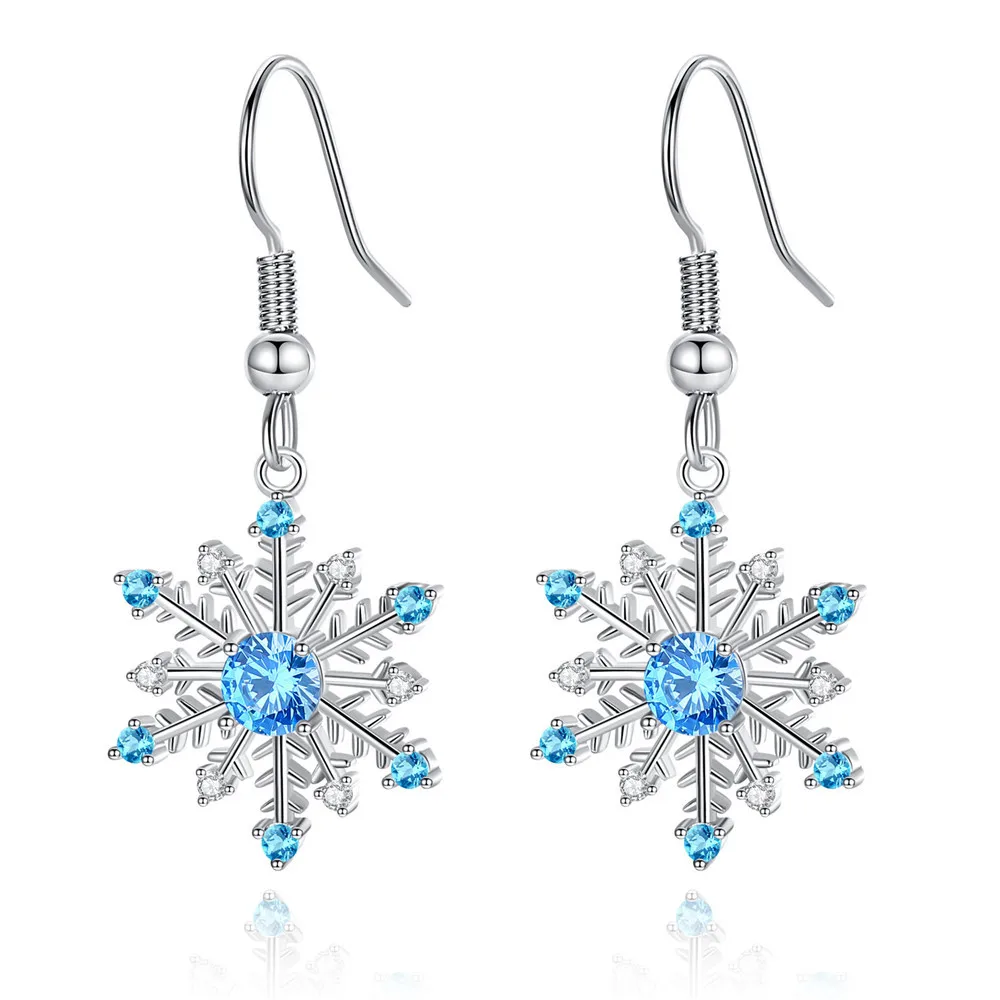 snowflake earrings blue