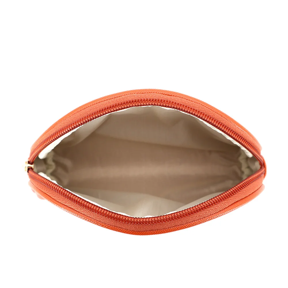 Customizable Pu Leather Half Moon Makeup Pouch Bag Oem