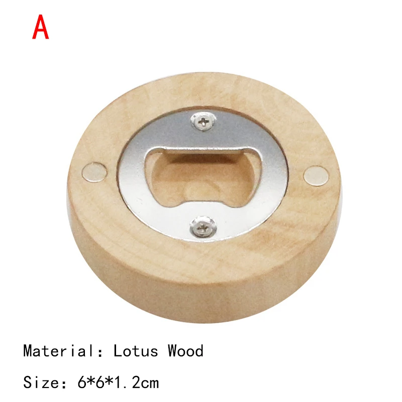 Пользовательский круглый деревянный магнитный штопор из нержавеющей стали для пива