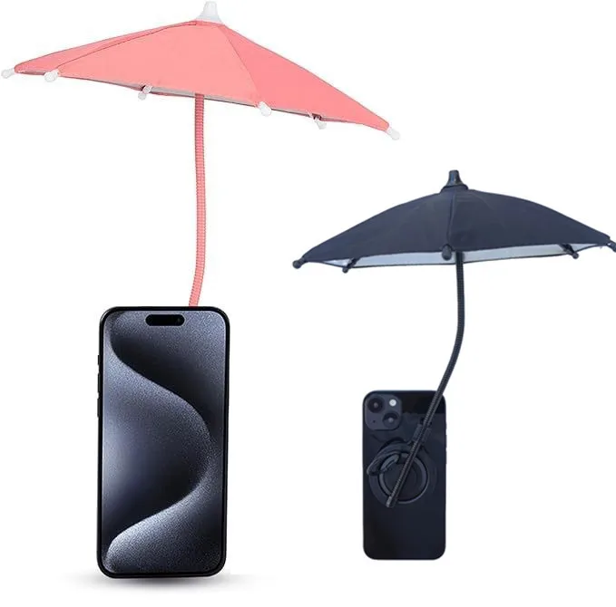 Magnetic Phone Umbrella Outdoor Phone Sun Shade Shield with Flexible Rotatable Phone Ring for iPhone for Magsafe Anti-Glare