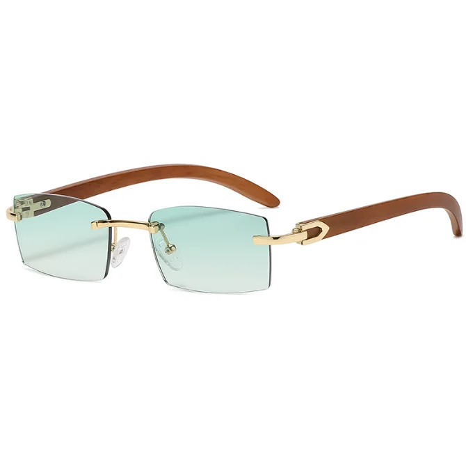 Vintage Rectangle Rimless Sun Glasses - Fashion & UV400 display picture 1