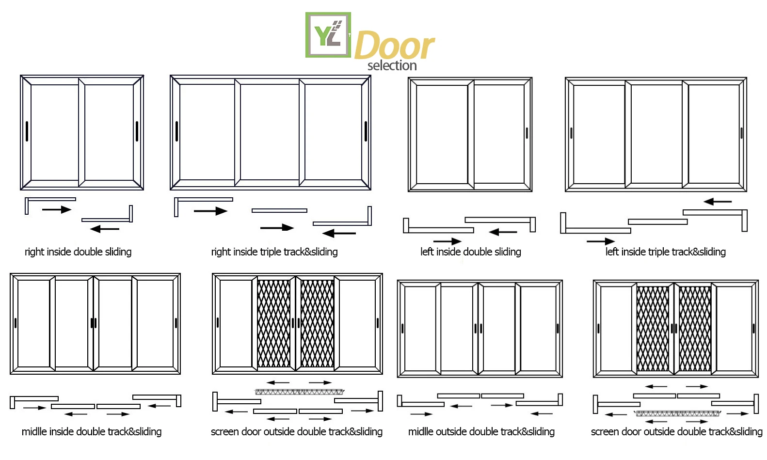 Chinese types of design aluminium profile sliding windows and door