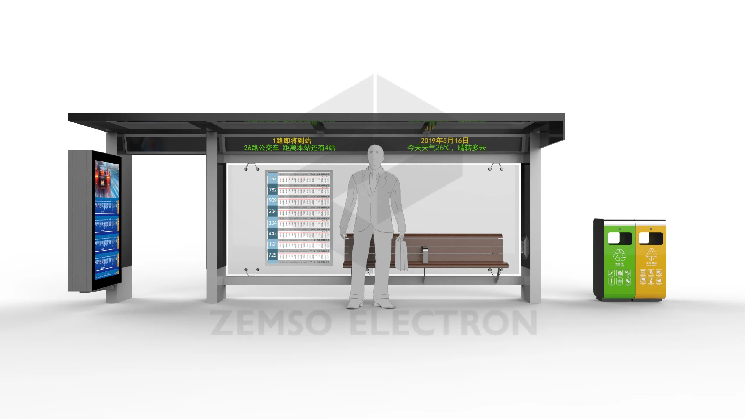 Smart Bus Stop Manufacturer Bus Stop Shelters Modern Waiting Bus Shelter Design