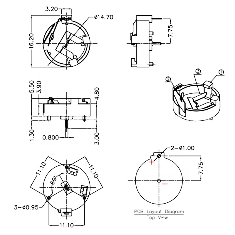 Cr1220 Horizontal Coin Battery Holder Container Case Buy Aaa Battery Holder Case,18650 Battery