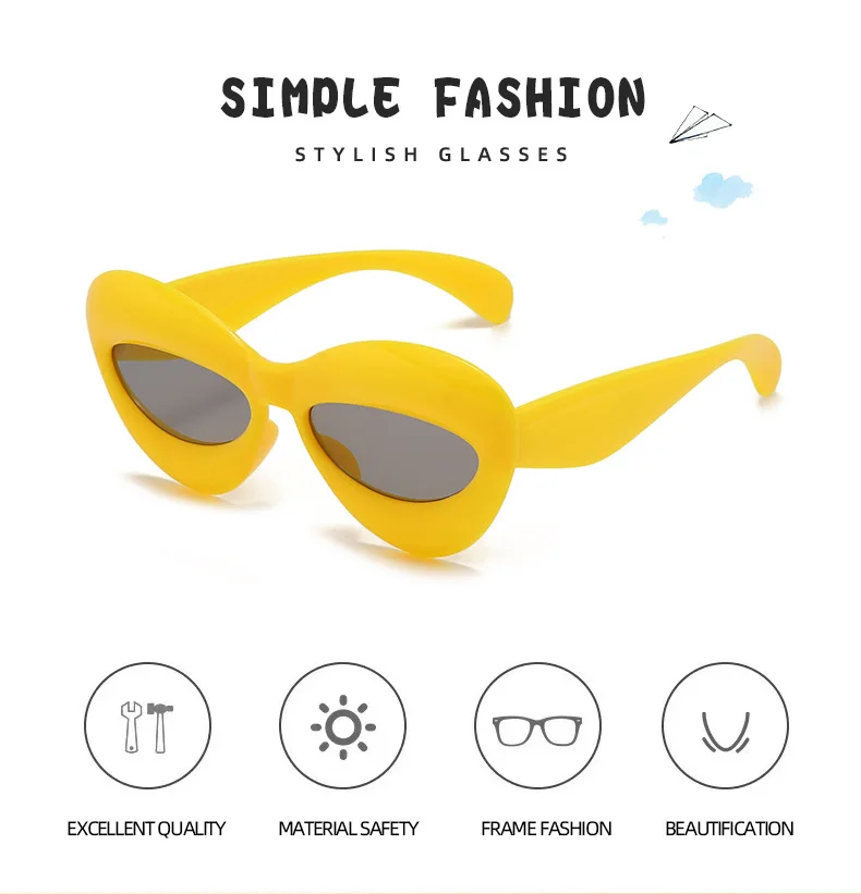 Trendy Y2k Thick Frame Cat Eye Little Girls Boys Cute Sun Shades