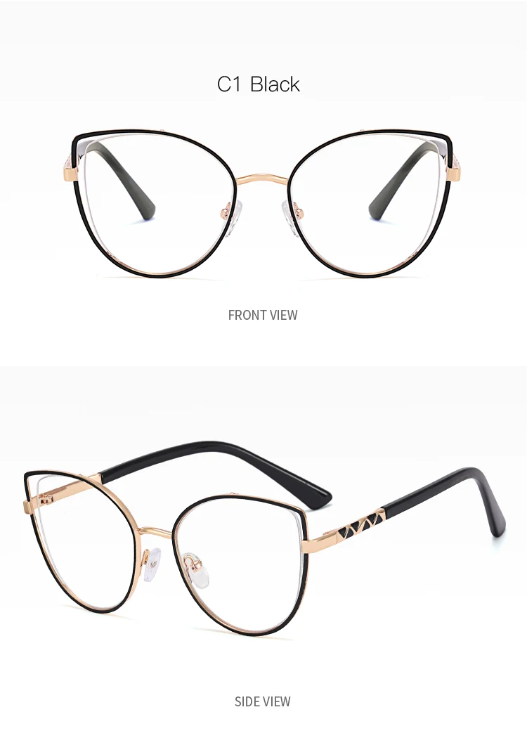 Ms 82054 Eyeglasses 2022 New Metal Big Frame Cat Ears Design Youth Series Appearance Level Women