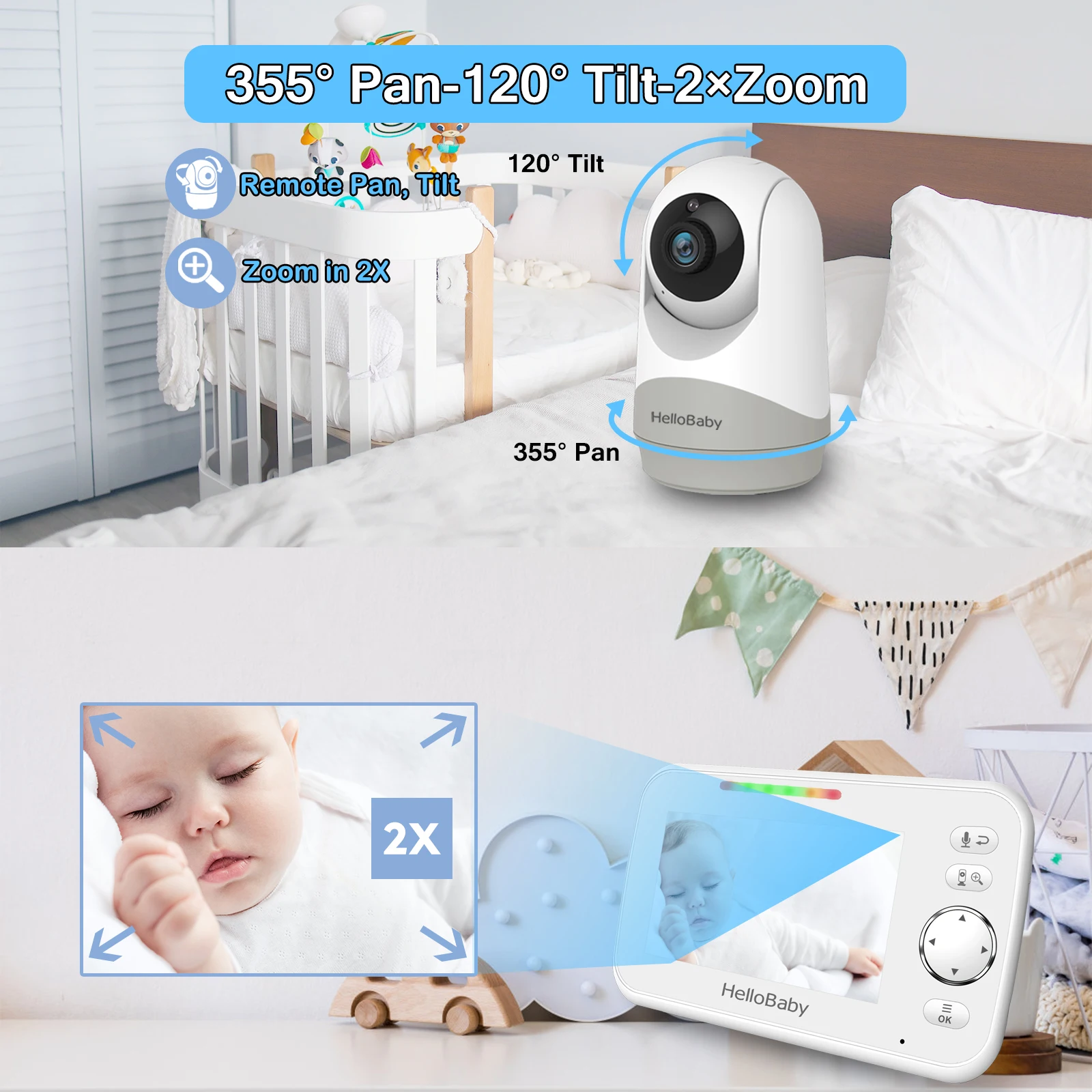 Hb6243 4.3 Inch Wireless Digital Smart Video Camera Monitor Bebe Phone