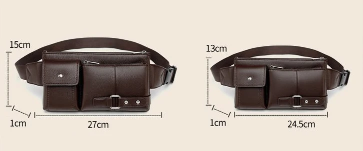 L&Vv Belt Bag Men Leather Anti-theft Chest Bag Fashion Waist Bag