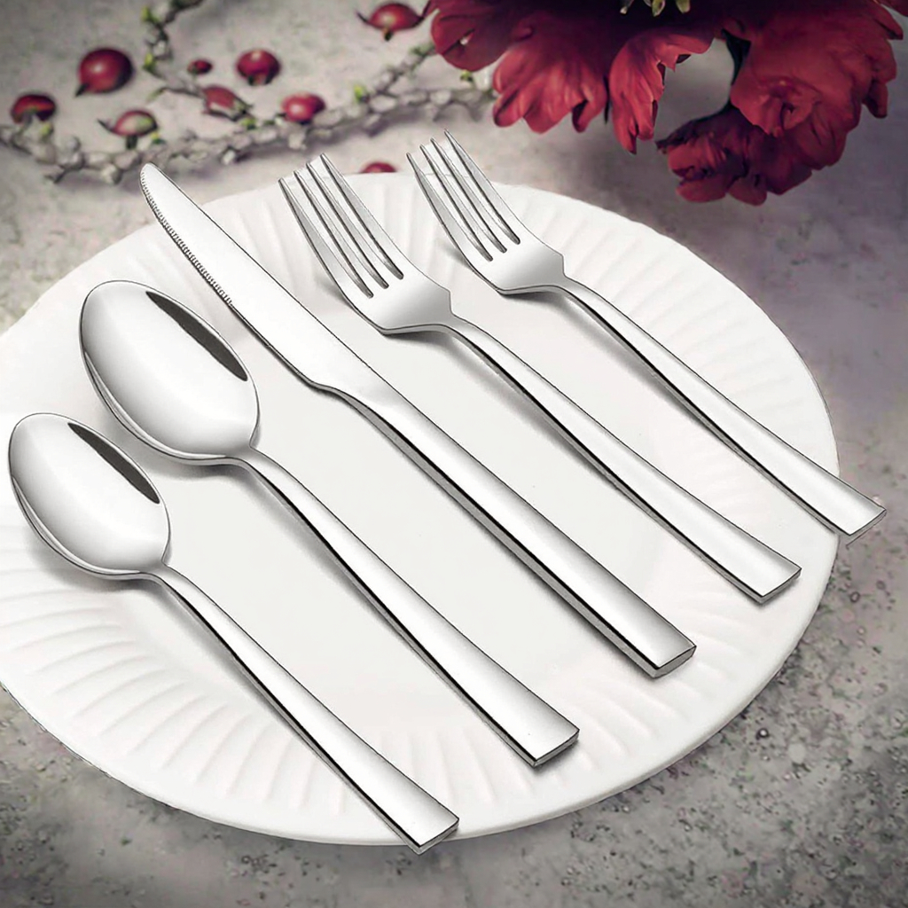 Shouyuan Modern Eco-Friendly Stainless Steel Wedding Cutlery Set High Mirror Polished Flatware Include Fork Knife Spoon-Bulk Set