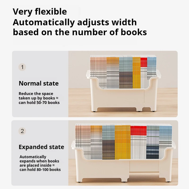 Регулируемый ящик для хранения книг: Инновационная настольная книжная полка студентов с высокой вместимостью и мобильностью