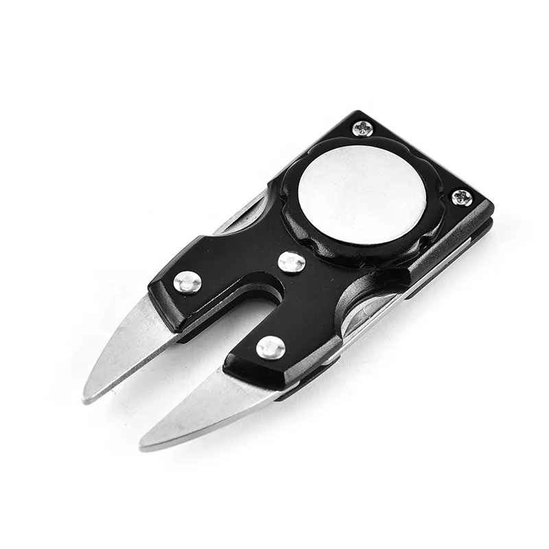 Free Personalized Custom Magnetic Divot Ball Marker Golf Divot Pitch Fork Tool with Free Design Golf Accessories