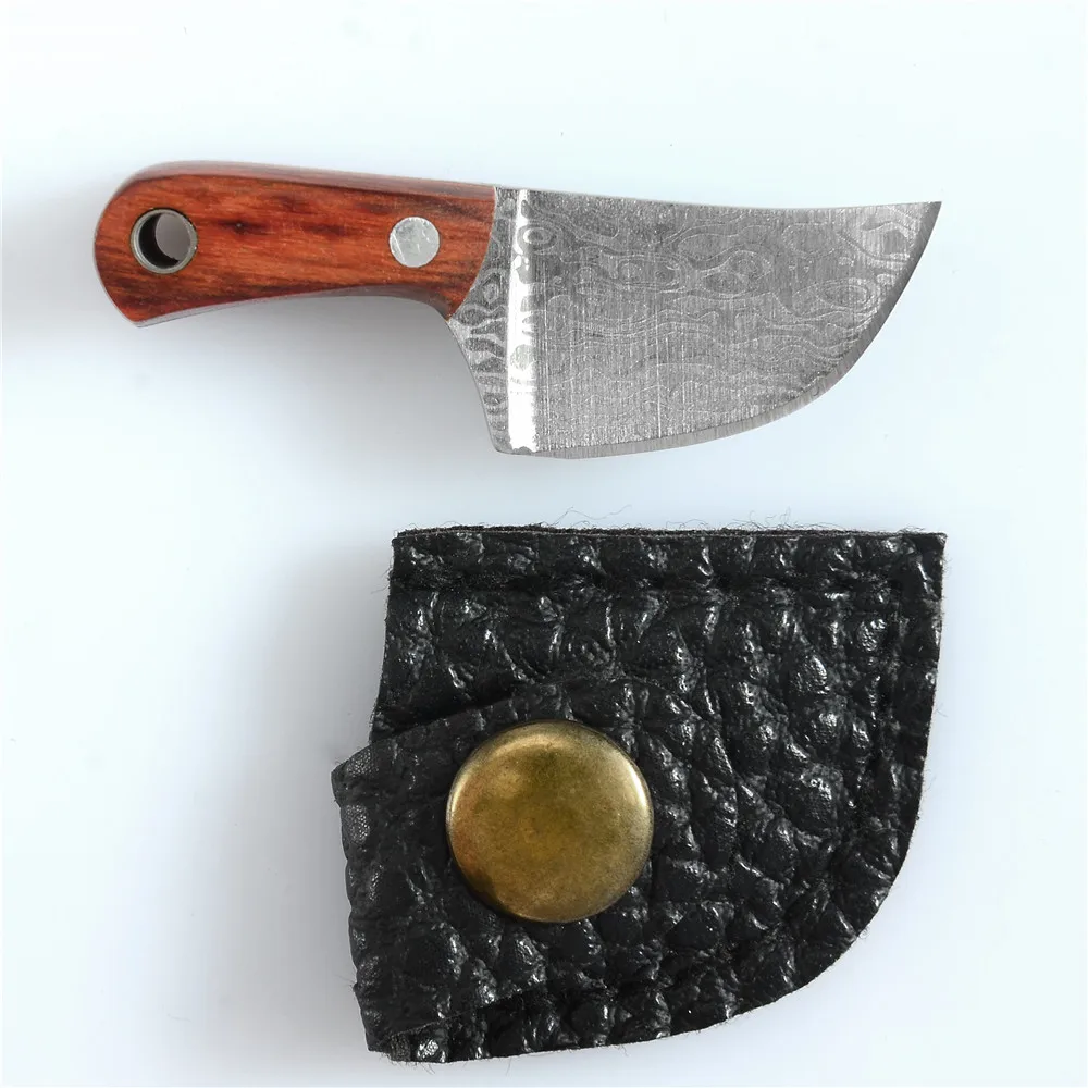 Razor Sharp Holidays Gift Iron Box Cutting Knives Self Defence Keychain Mini Fruit Small Kitchen Knife With Sheath