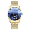 Blue Gold-mesh belt