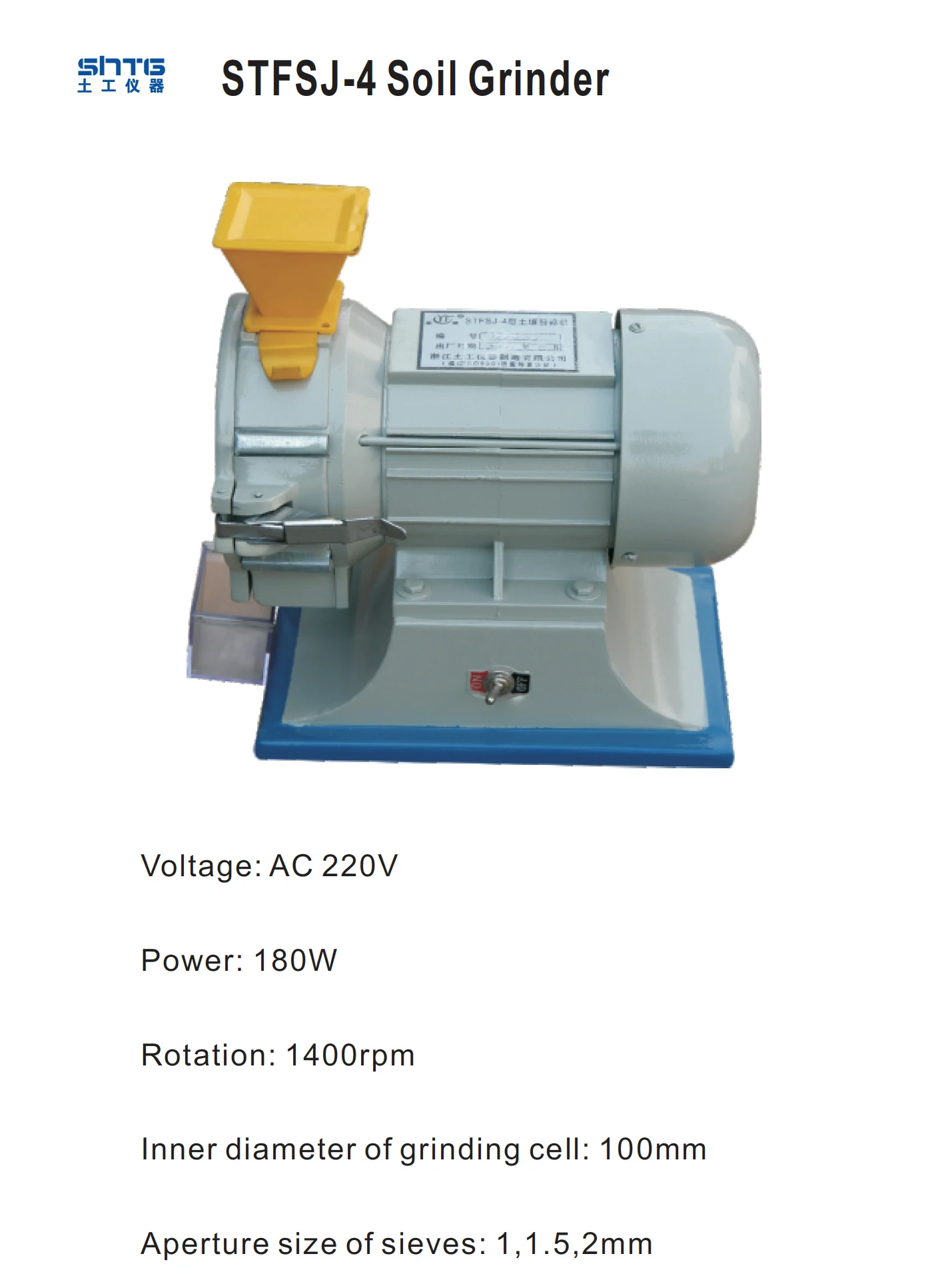 Stfsj4 Soil Grinder Instrument Laboratory Use Portable Soil Grinding