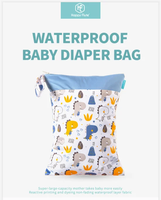 Elinfant waterproof  and reusable two pocket cloth diaper wetbag hot fashion travel wet diaper 30*40 dry wet bag
