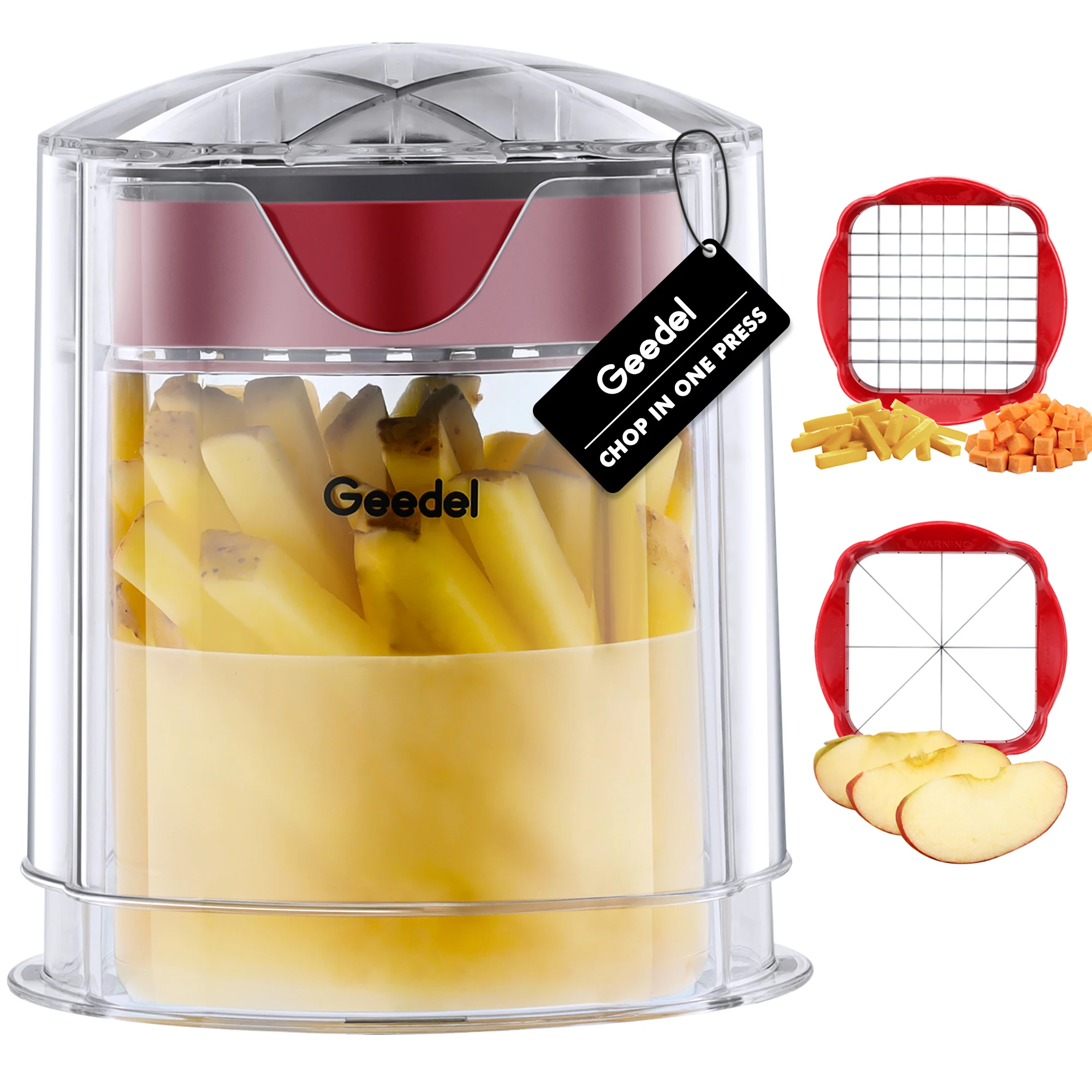 Safe and Easy-to-Clean Multi-Function Manual Food Chopper Plastic Fruit Vegetable Slicer and Cutter
