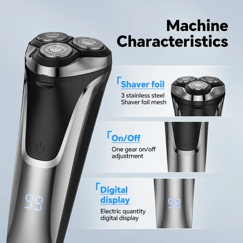 Intelligent Men's Electric Shaver Floating Structure New USB Travel-friendly; for Household RV Use Three Blades for Full Body manufacture