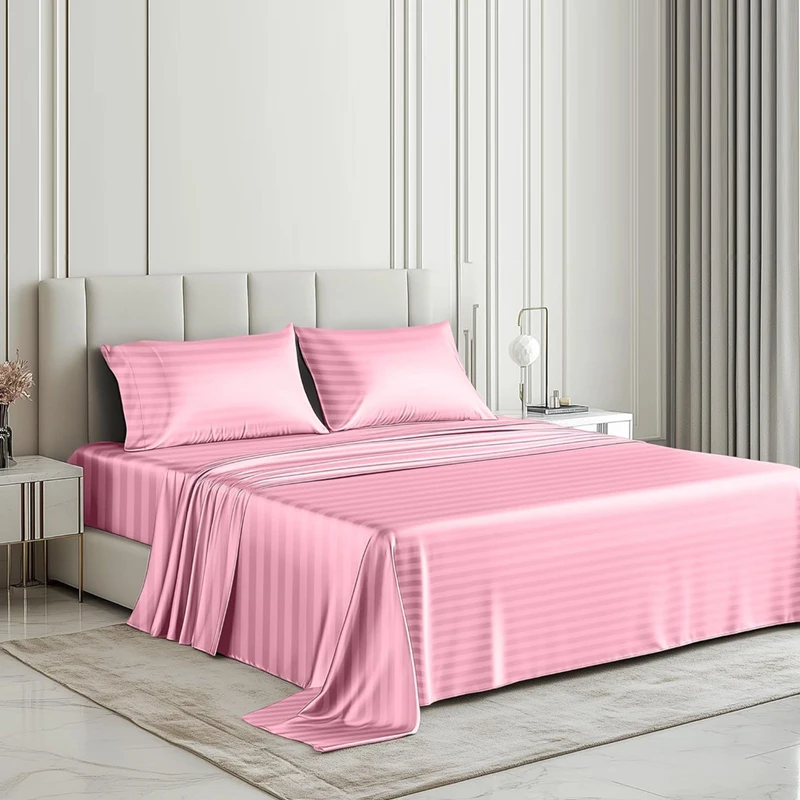 collection de literie de 6 pièces : ensemble de draps en satin luxueux, doux et soyeux, lisse et résistant aux froissements