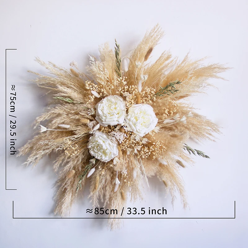 Hagning Diy Dried Flowers Boho Wedding Backdrop Decor Pampas Grass Wall Floral Arrangement Set Rustic Boho Fall Pampas details