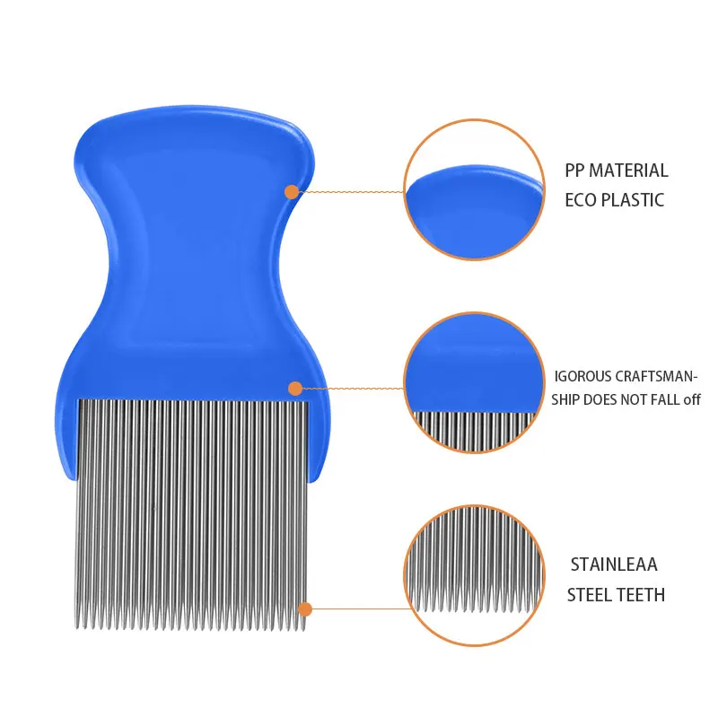 Nit Plastic Hair Lice Combs Metal Comb Stainless Steel Head Lice