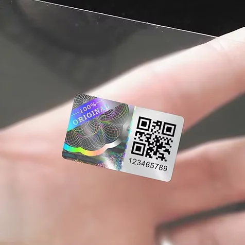 Secure Genuine Authenticity Hologram Qr Code Scratch off Security Label Self Adhesive StickerFor FMCG