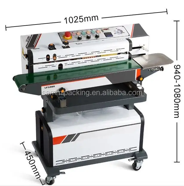 LF1080 Series Continuous air Suction and Gas Flushing Band Sealer Vacuum Inflating Bag Sealing Machine With Color Ink Printing