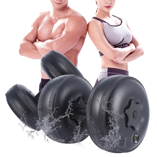 Dreamstone 8-10kg Water Dumbbells Gym Equipment Fitness  Adjustable Weights Dumbbell Plastic PVC Training Exercise Dumbbell Sets