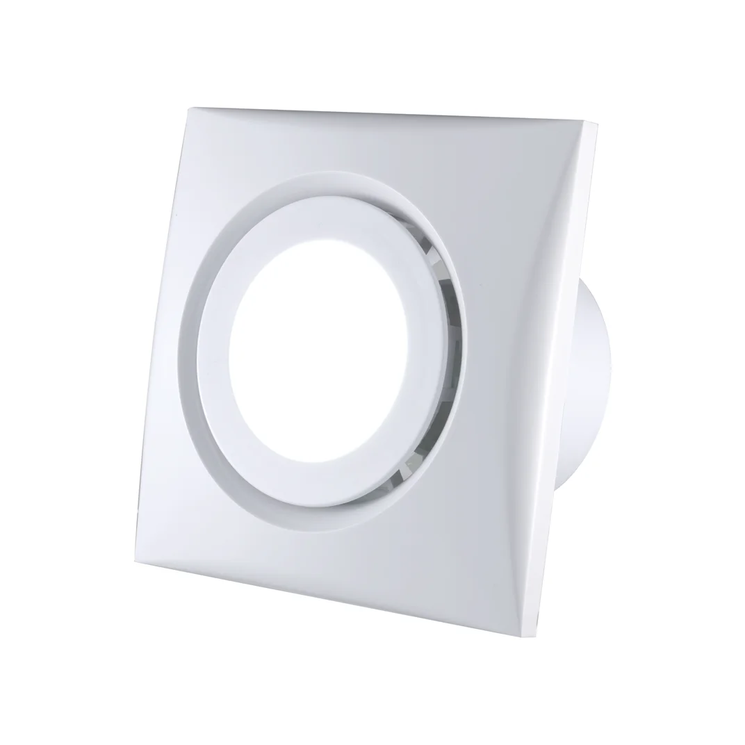 6inch 150mm Customization Square Plastic Silent Bathroom Ventilation with LED Light Wall Mounted Fans Exhaust Fan