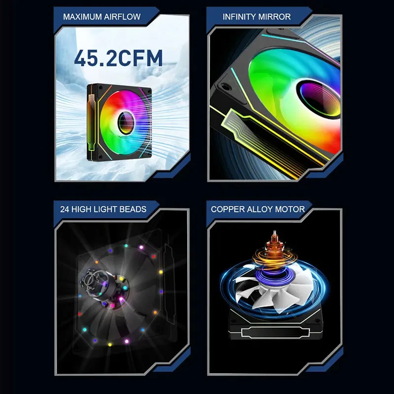 UPSIREN UF-1 PRISM 120mm ARGB PWM Computer Case Fan - Quiet