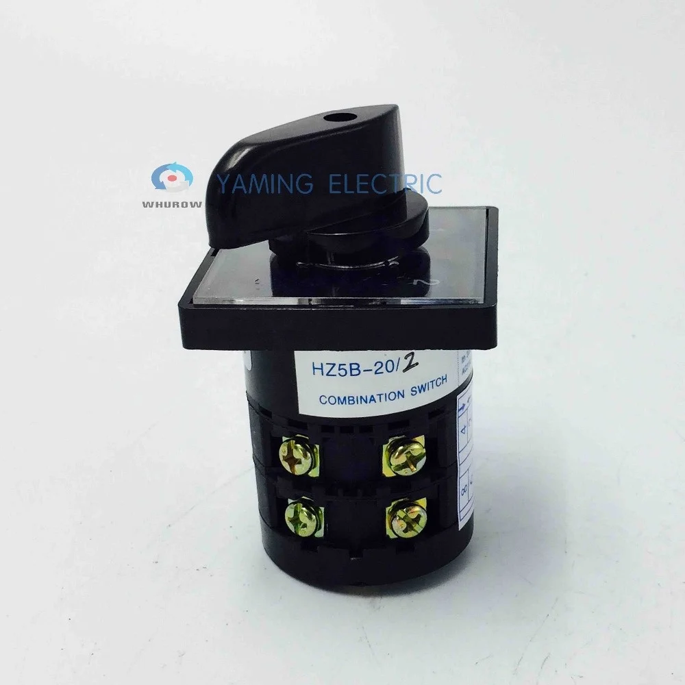 Электрический 2 Позиция 1-2 HZ5B-20/2 Переключение поворотный переключатель cam 20A 2 полюса 8 клемм Серебряный токоподводящий система управления